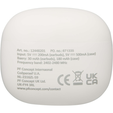 Logo trade mainostuotet tuotekuva: Alterf kierrätysmuovista valmistetut langattomat True Wireless Bluetooth® -kuulokkeet silikonisilla korvasovittimilla