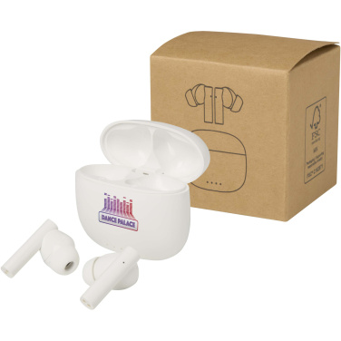 Logotrade liikelahjat kuva: Alterf kierrätysmuovista valmistetut langattomat True Wireless Bluetooth® -kuulokkeet silikonisilla korvasovittimilla