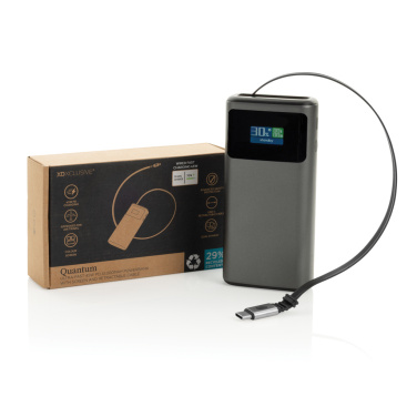 Logotrade liikelahja tuotekuva: Quantum RCS PD45W nopea 10 000 mAh -varavirtalähde näytöllä