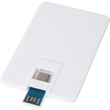 Logotrade firminės dovanos nuotrauka: Duo plonas 32 GB USB diskas su Type-C ir USB-A 3.0