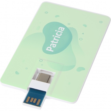 Logotrade verslo dovanos nuotrauka: Duo plonas 64 GB USB diskas su Type-C ir USB-A 3.0