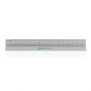 Logotrade firminės dovanos nuotrauka: 15 cm. Aliuminio trikampė liniuotė