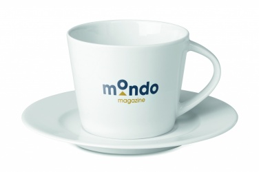 Logotrade verslo dovanos nuotrauka: Cappuccino puodelis ir lėkštė