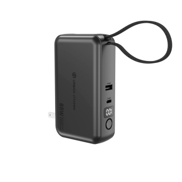 Logotrade reklaminės dovanos nuotrauka: Urban Vitamin Eureka hibridinis GANcharger 10000mah maitinimo blokas 65W