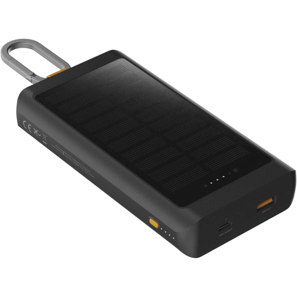 Logotrade dovana nuotrauka: „Xtorm XG2S101 Go2“ 10 000 mAh 15 W saulės energija varoma išorinė baterija su apšvietimu