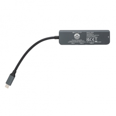 Logotrade dāvanas foto: Terra RCS pārstrādāta alumīnija centrmezgls ar HDMI ieeju