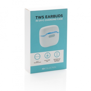 Logotrade dāvanas foto: TWS austiņas UV-C sterilizējošā uzlādes maciņā