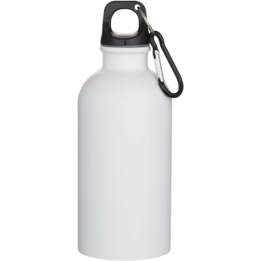 Logotrade dāvanas foto: Oregon 400 ml matēta RCS pārstrādāta viensienas nerūsējošā tērauda ūdens pudele ar karabīni