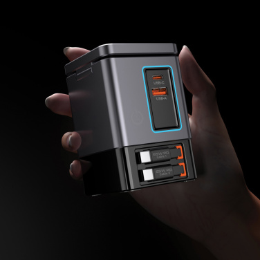 Logotrade biznesa dāvanas foto: Urban Vitamin Sacramento 105W GAN lādētājs+ievelkami kabeļi