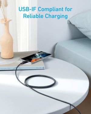 Logotrade ziemassvētku dāvanas foto: Anker USB-C uz USB-C kabelis 1,8 metri 60 W