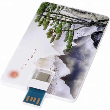 Логотрейд pекламные продукты картинка: Duo Slim USB-накопитель емкостью 32ГБ и разъемами Type-C и USB-A 3.0