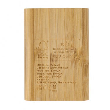 Логотрейд pекламные продукты картинка: Внешний аккумулятор Bamboo 5.000 мАч