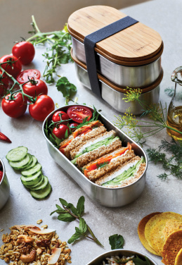 Лого трейд pекламные продукты фото: Двойной контейнер для бенто из нержавеющей стали Black+Blum