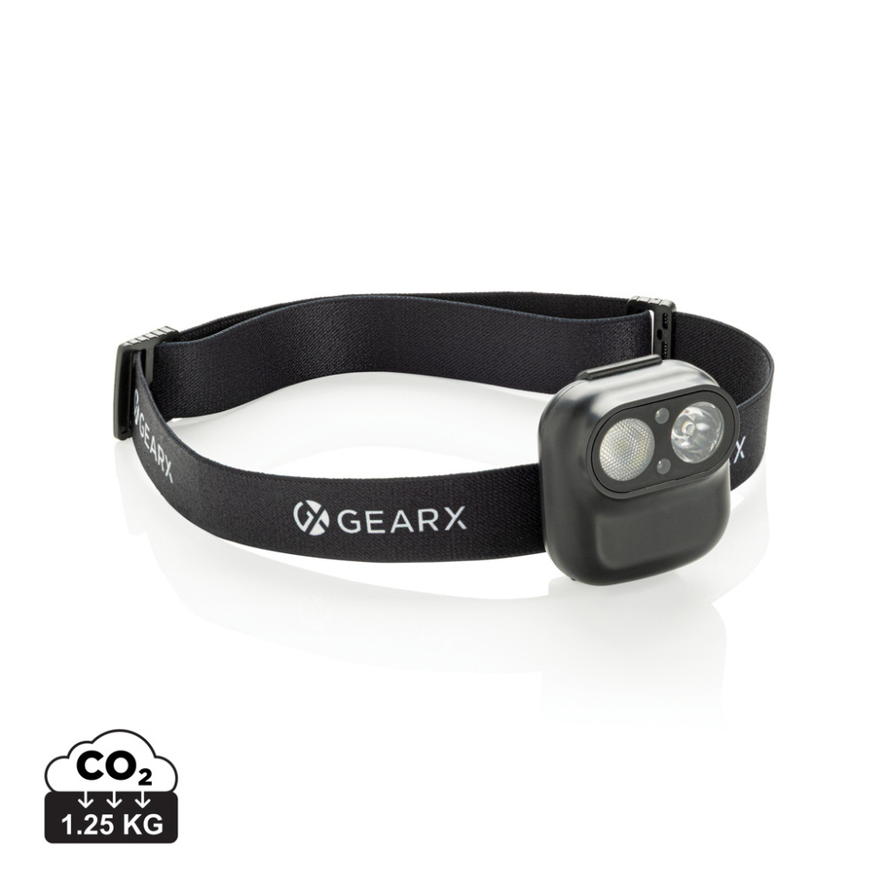 Логотрейд pекламные подарки картинка: Налобный фонарь Gear X RCS rPlastic с датчиком движения