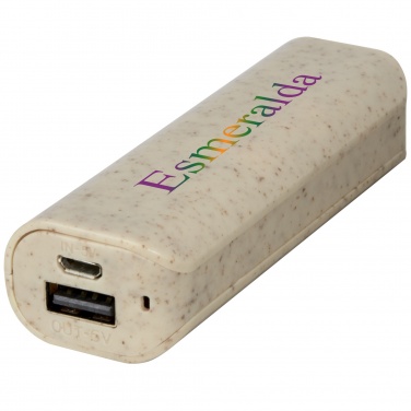 Logotrade profilprodukter bild: Yoko 1 200 mAh powerbank i halm