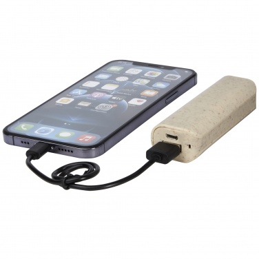 Logotrade reklamprodukter bild: Yoko 1 200 mAh powerbank i halm