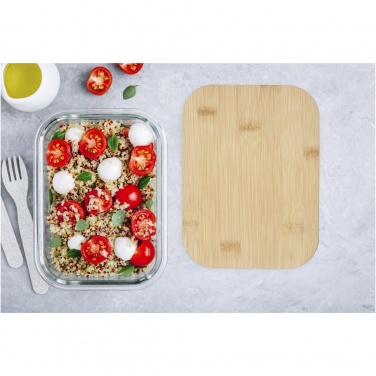 Logotrade kampanjprodukter bild: Roby lunchlåda i glas med bambulock
