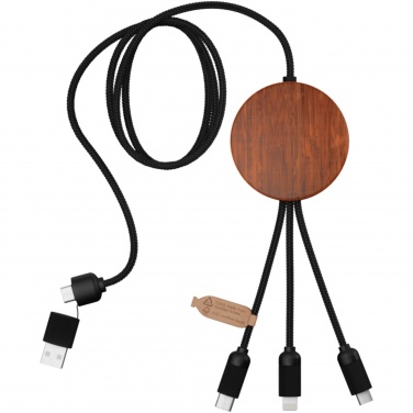 Logotrade reklamprodukter bild: SCX.design C40 5-i-1 rPET-laddningskabel med upplyst logotyp och 10 W laddningsplatta