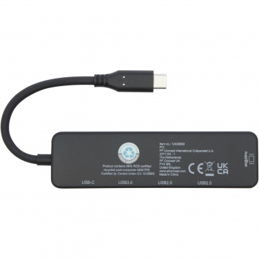 Logotrade profilprodukter bild: Loop RCS multimedieadapter USB 2.0–3.0 av återvunnen plast med HDMI-port