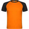 Indianapolis kortärmad sport-T-shirt för barn, Fluor Orange / Solid svart