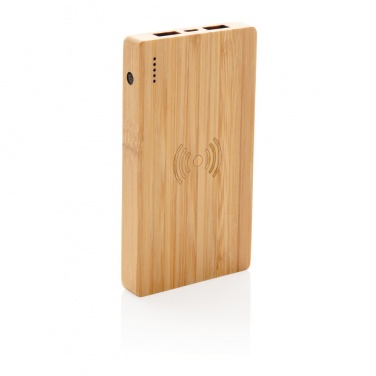 Logotrade kampanjprodukter bild: Bambu 4.000 mAh trådlös 5W powerbank