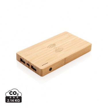 Logotrade kampanjprodukter bild: Bambu 4.000 mAh trådlös 5W powerbank