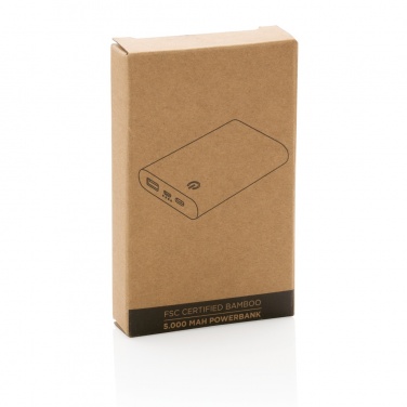 Logotrade presentreklam bild: 5.000 mAh powerbank i bambu