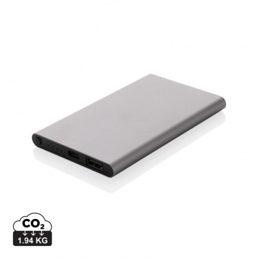 Logotrade kampanjprodukter bild: 4.000mAh powerbank, type C, RCS återvunnen plast/aluminium