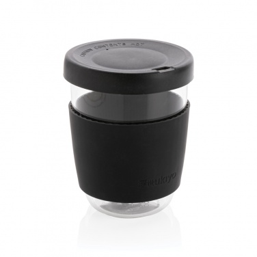 Logotrade kampanjprodukter bild: Ukiyo borosilikatglas med silikonlock och sleeve