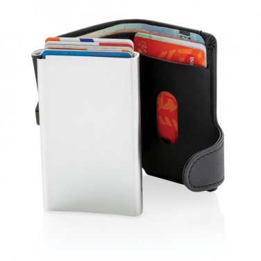 Logotrade kampanjprodukter bild: Standard aluminium RFID korthållare med PU plånbok