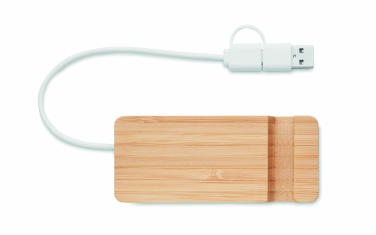 Logotrade profilprodukter bild: USB-hubb med 4 portar i bambu