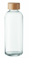 Glasflaska med bambulock 650ml, Transparent