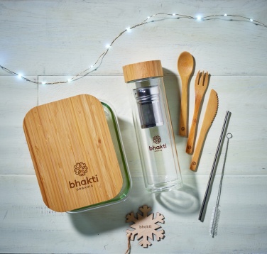 Logotrade kampanjprodukter bild: Lunchbox i glas/bambu