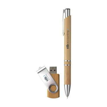 Logotrade reklamprodukter bild: Bamboo Connect Giftset 8 GB