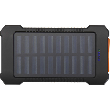 Logotrade profilprodukter bild: Altair 5 000 mAh 10 W robust solcellsbank av återvunnen plast med inbyggd ficklampa