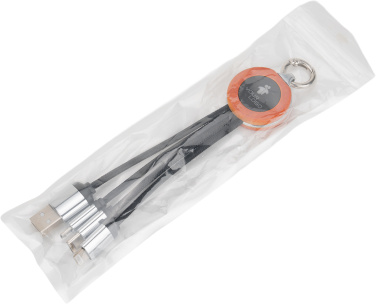 Logotrade presentreklam bild: 4-i-1-kabel med upplyst logotyp i trähölje