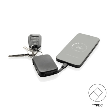 Logotrade reklamprodukter bild: Nexo RCS nyckelringspowerbank 2000 mAh med integrerade kabla